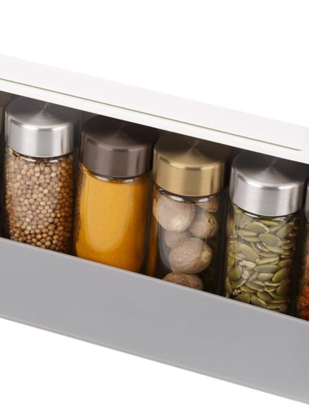 Joseph Joseph Spice Rack Organizer - Under-Shelf Kitchen Cabinet Storage Grey